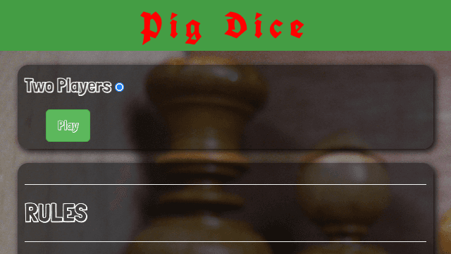 Pig Dice Game