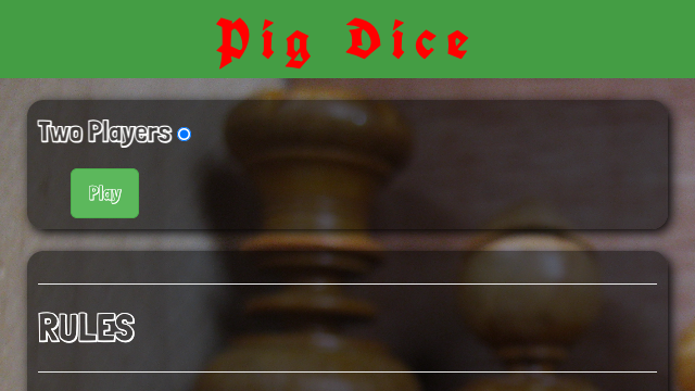 Pig Dice Game
